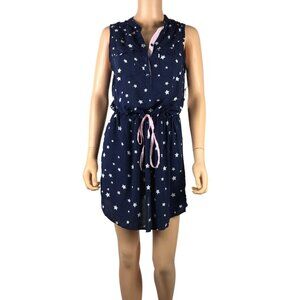 Navy Star Print Sleeveless Dress